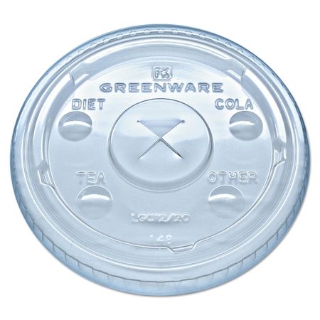 Fabri-Kal Greenware Cold Drink Lids, Fits 9, 12, 20 oz Cups, Clear, PK1000 9509111